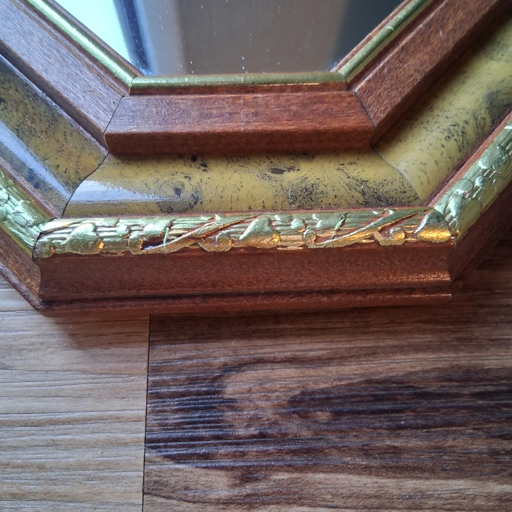 Elegant Gold and Brown Wall Mirror